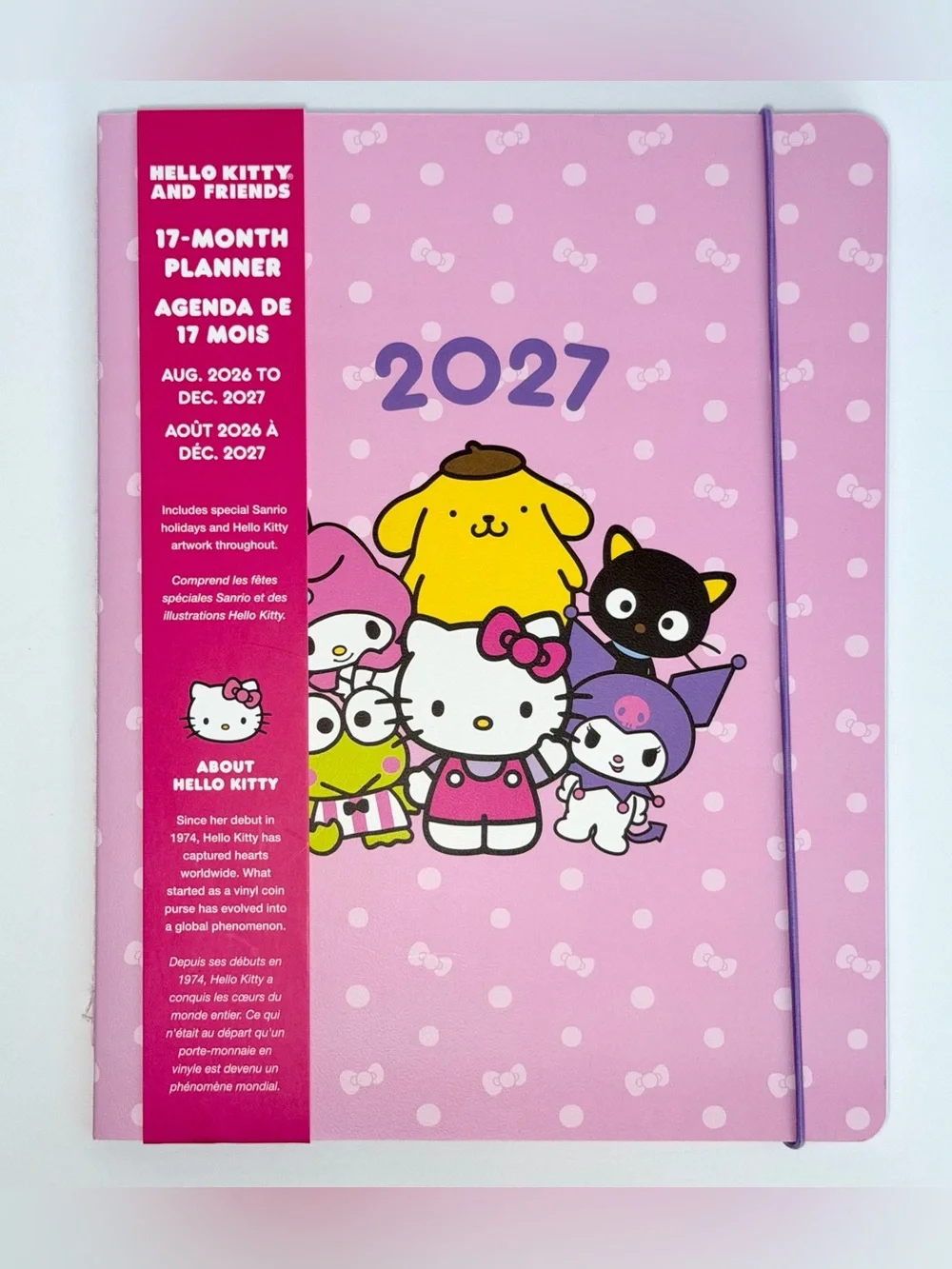 Sanrio Hello Kitty 17-month 2026-2027 Slim Thin Planner (HKF Classic Blush Pink)